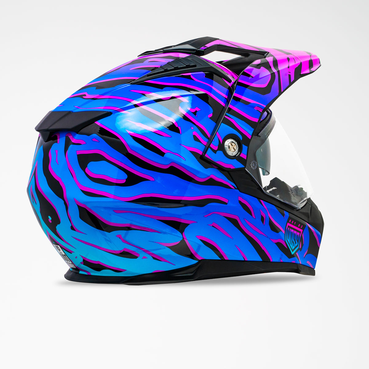 Voss 601 D2 Dual Sport Gloss Purple Safari Helmet