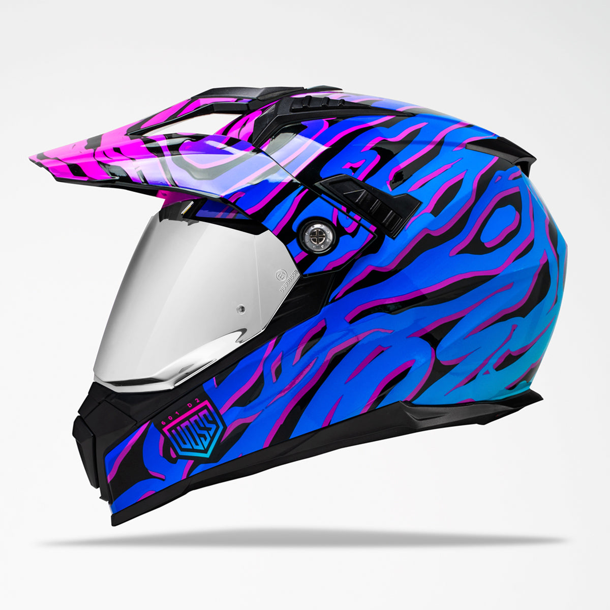 Voss 601 D2 Dual Sport Gloss Purple Safari Helmet