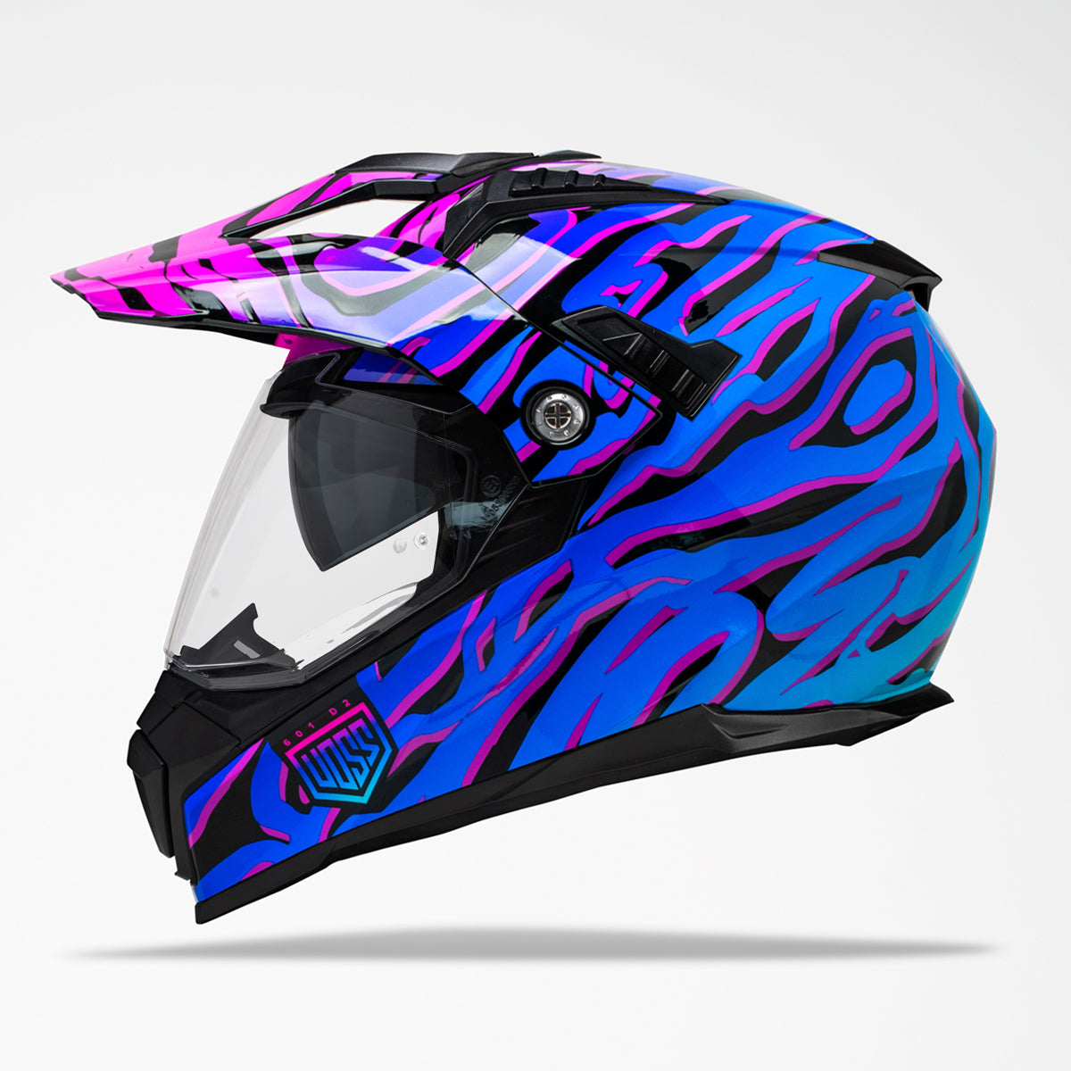 Voss 601 D2 Dual Sport Gloss Purple Safari Helmet