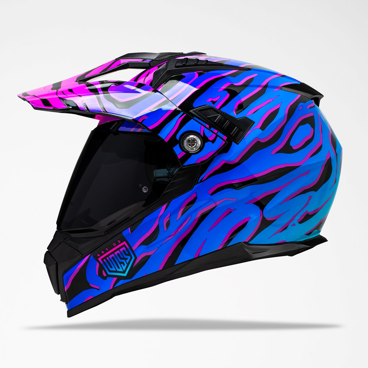 Voss 601 D2 Dual Sport Gloss Purple Safari Helmet