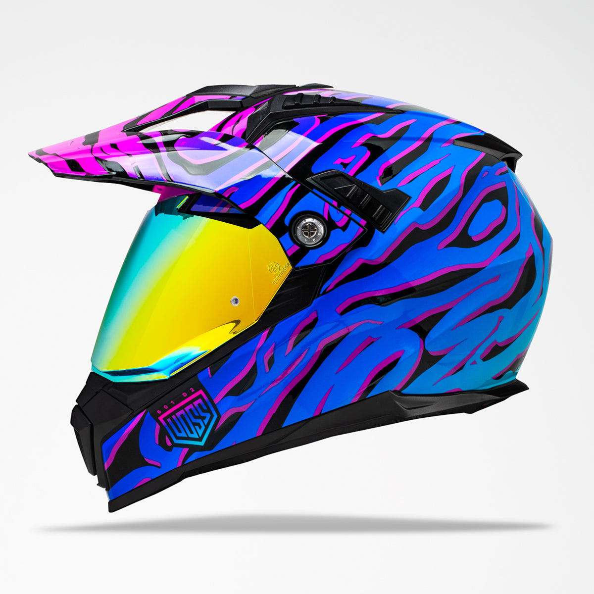 Voss 601 D2 Dual Sport Gloss Purple Safari Helmet