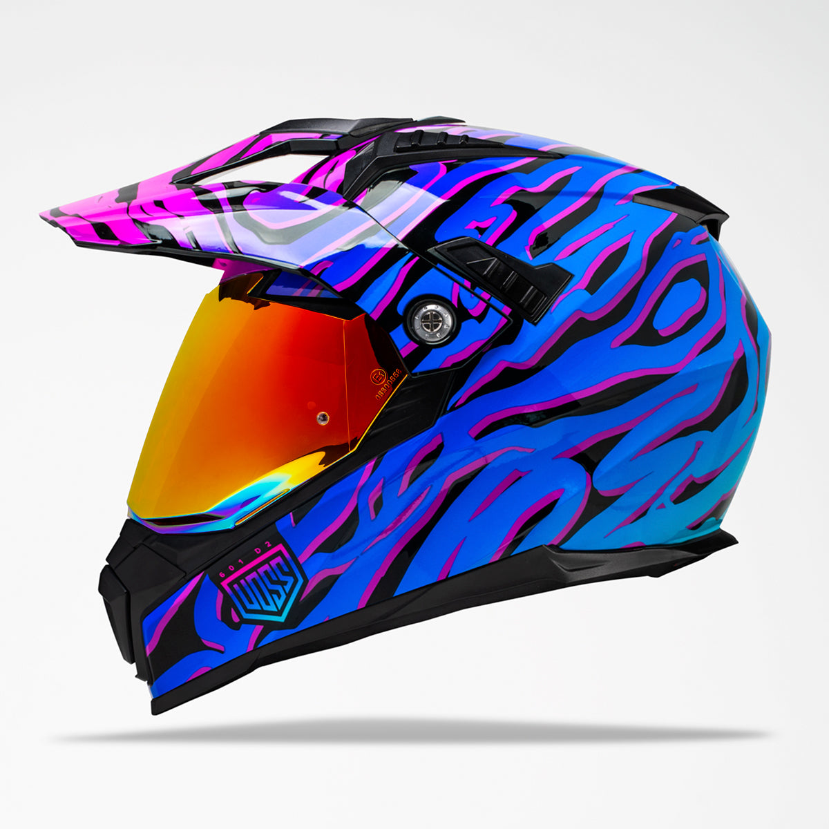 Voss 601 D2 Dual Sport Gloss Purple Safari Helmet