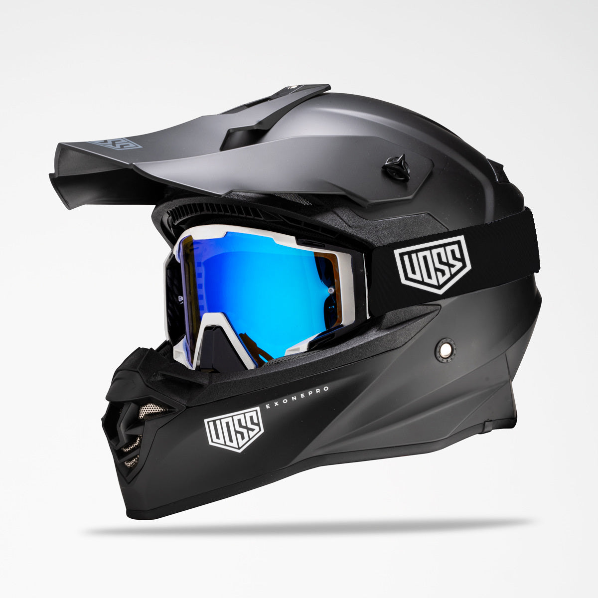 Flat black dirt bike helmet on sale