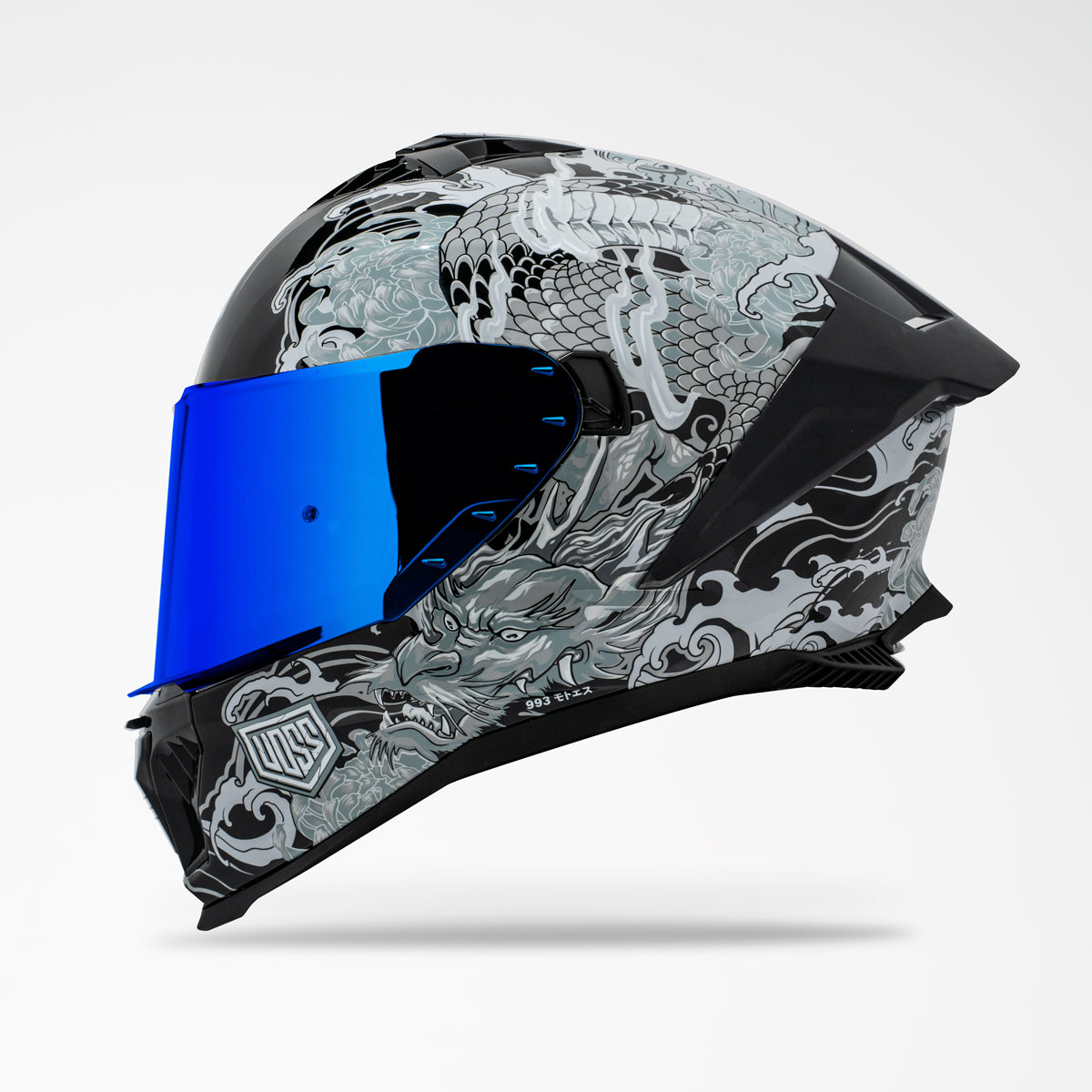 Voss 993 Moto-S Gloss Black Irezumi Helmet