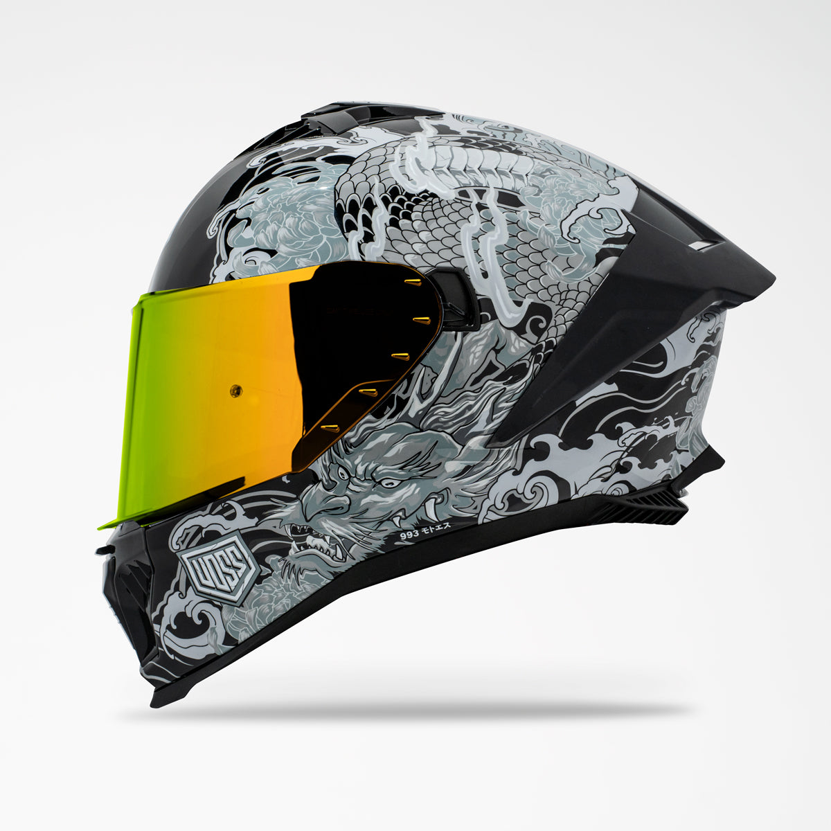 Voss 993 Moto-S Gloss Black Irezumi Helmet