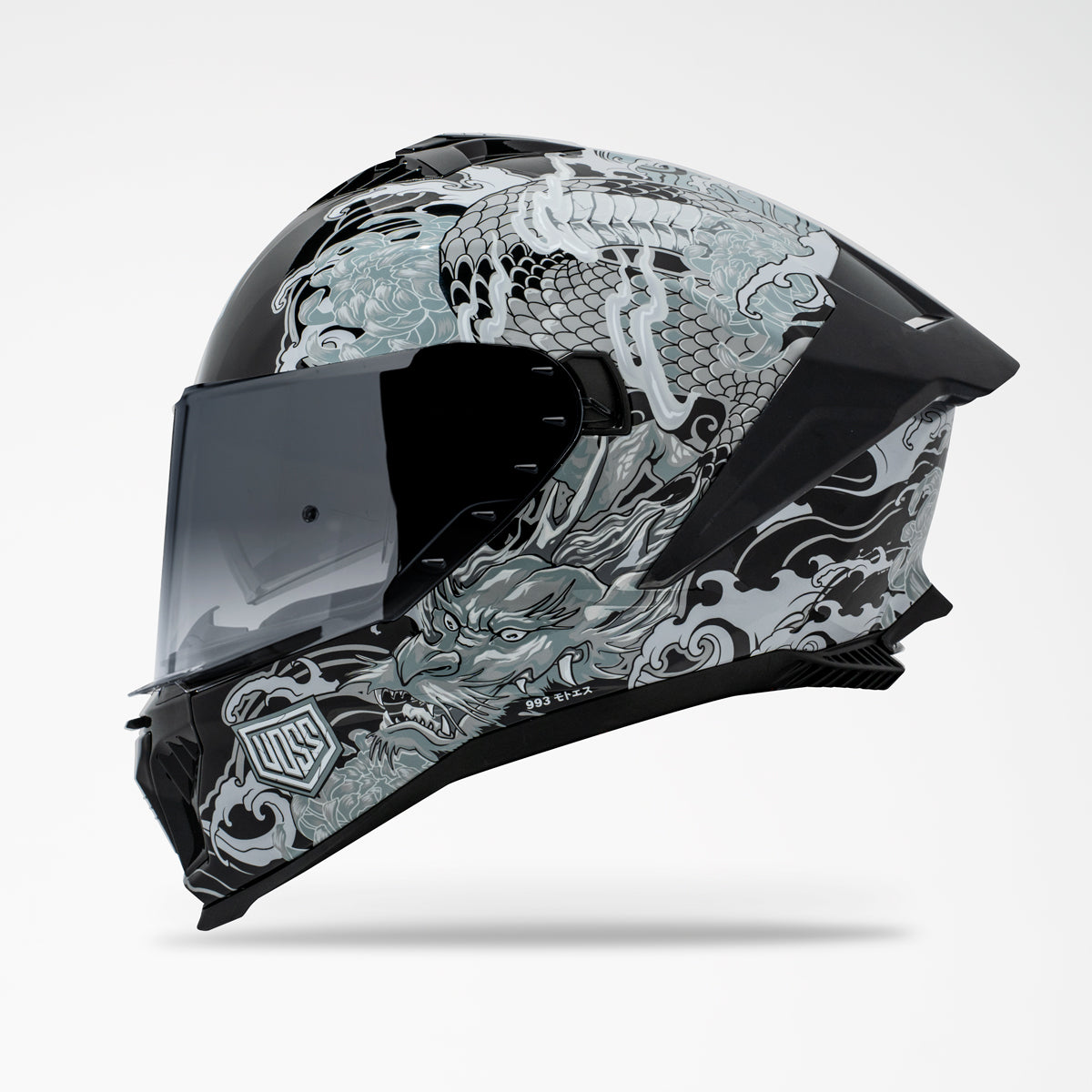 Voss 993 Moto-S Gloss Black Irezumi Helmet